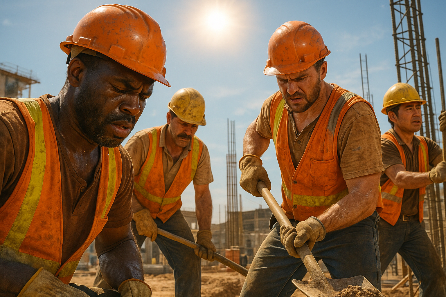 Guys working in the heat